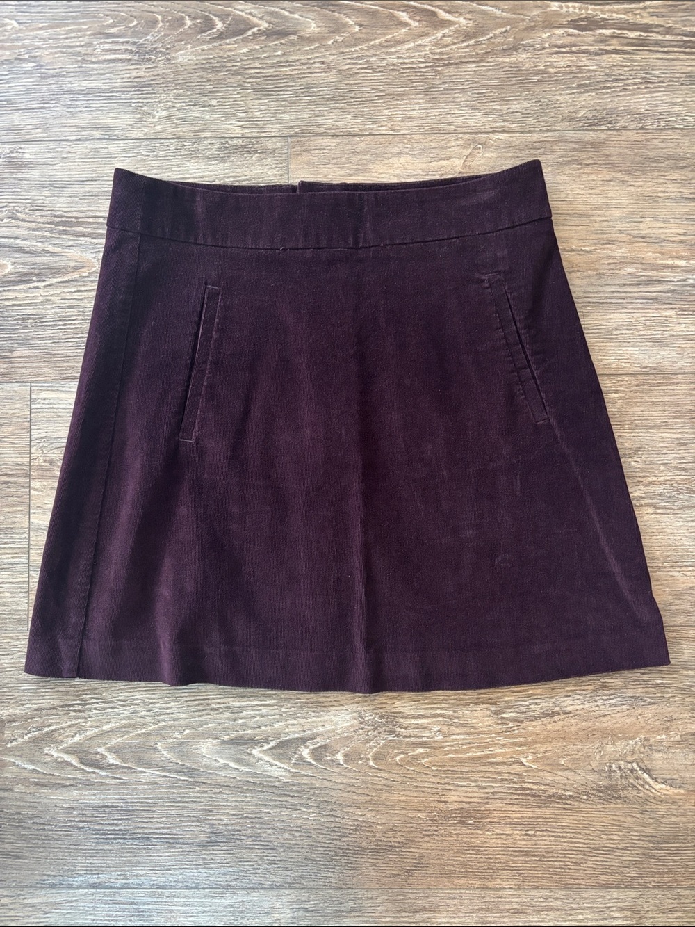 Lands End Canvas Plum Corduroy A-Line Mini Skirt 100& Cotton Women's Size 4